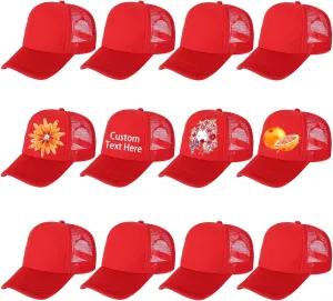 Ultrafun 12 Pack Trucker Hat Summer Mesh Sublimation Blank Hats Adjustable Snapback Baseball Hats for Men Women
