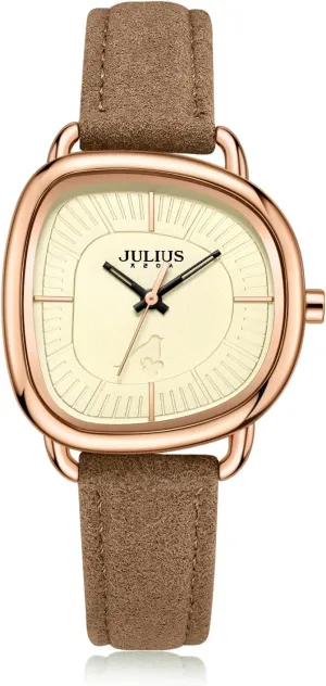 Valence-Julius Green or Light-Brown Leather Watch for Women, Vintage Small Leather Band Women Watch, Luxurious Gift for Ladies, Outdoor Sport Watches