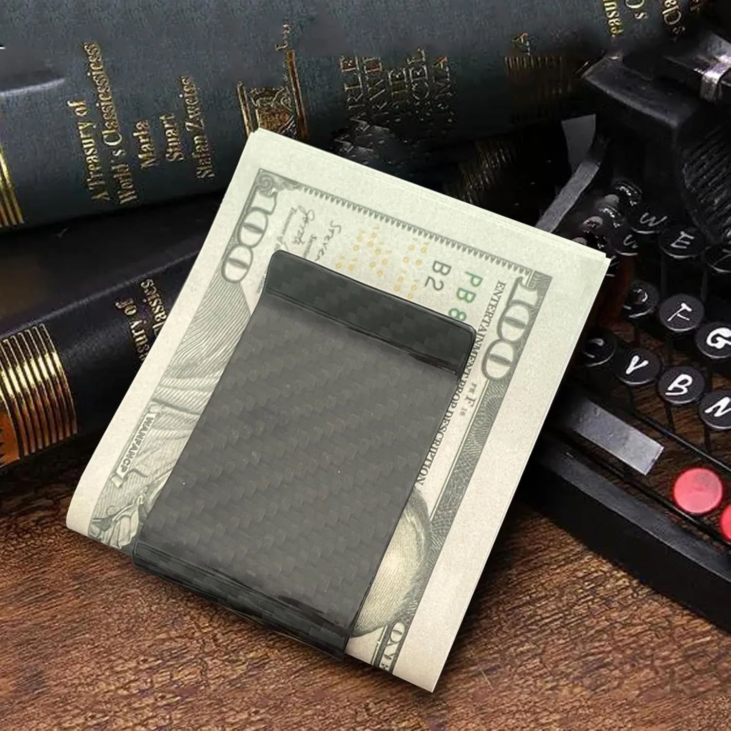 WAFJAMF Small Men's Slim Money Clip Stainless Steel Credit Business Card Holder Pocket Cash Wallet