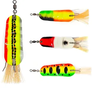 Weedless Spoon Lure for Saltwater/Freshwater,Premium Minnow Fishing Spoon Hard Bait 4PCS