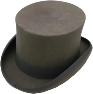 Women's Men's Wool Felt High Top Hat Vintage Magician Hat Bowler Hat Topper Hats for Women Men Gray M